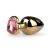 Metalen buttplug met roze hartje - goudkleurig
