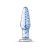 Smalle Glazen Buttplug Met Blauwe Spiraal - Transparant