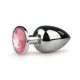 Metalen buttplug met roze steen